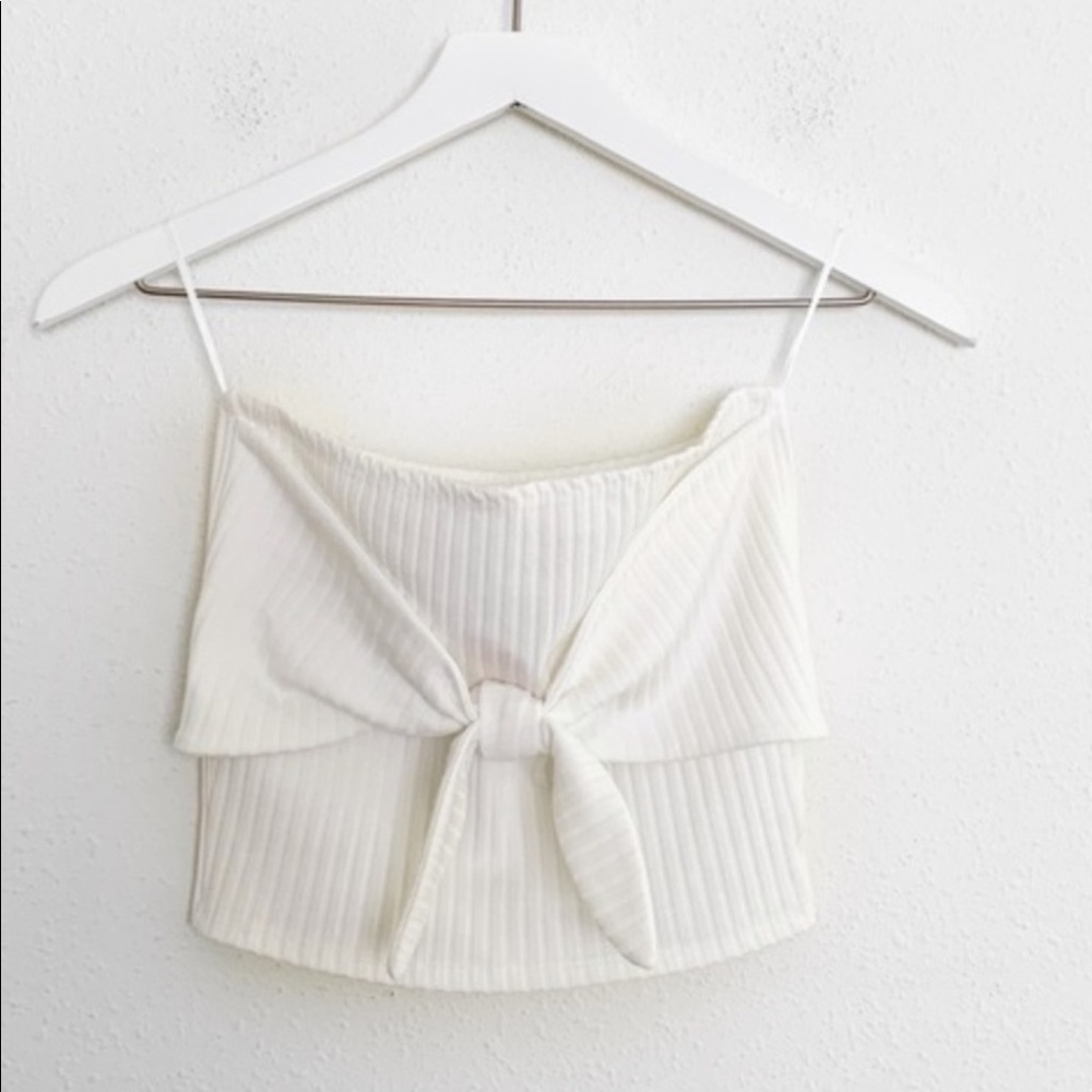 Wild Honey White Knot Front Bandeau Top